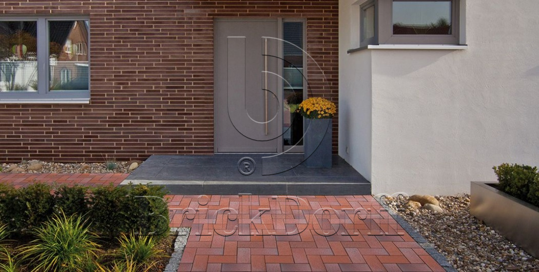 Тротуарная плитка / брусчатка Клинкерная ABC Eisenschmelz-bunt-geflammt (Еисенсчмелз-бунт-гефламмт) 200*100*52 мм