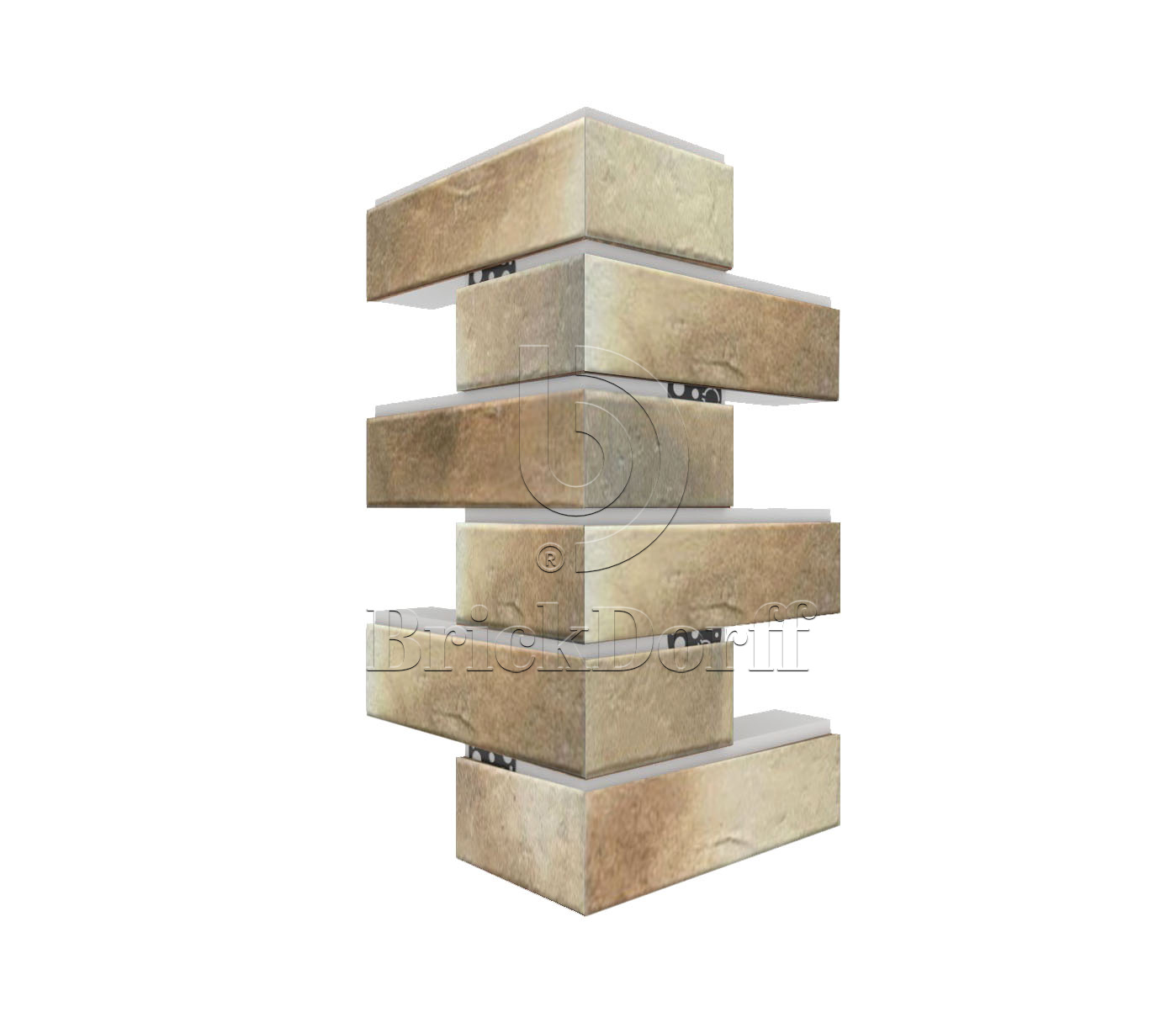 Retro Brick Masala угловая фасадная термопанель из пенополистирола ППС 40 мм, 0,17 м2 с клинкерной плиткой