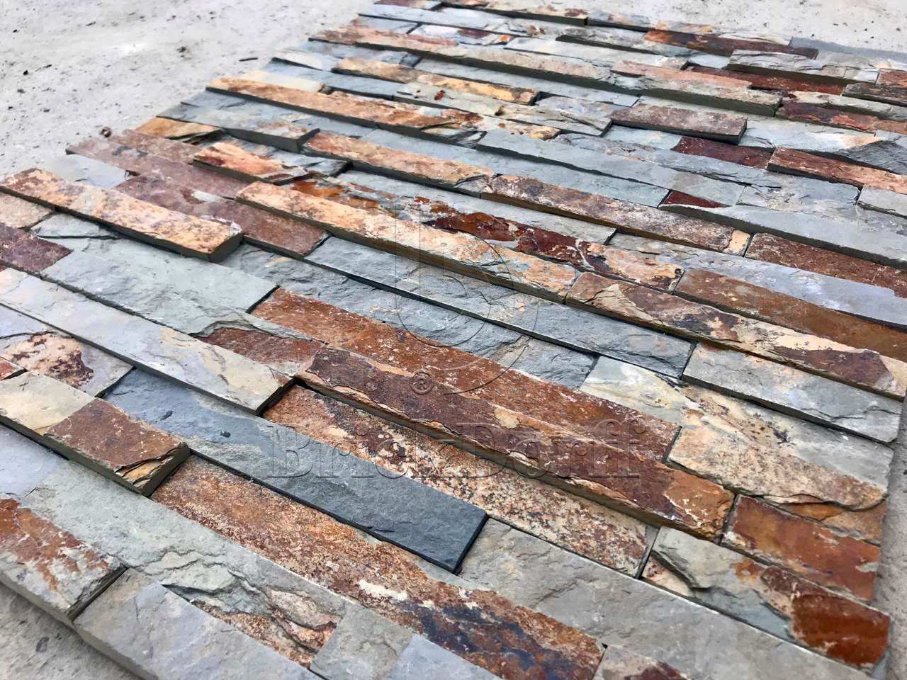 Сланец Цветной-1120 600*150*10-20 мм, натуральный камень для фасада и интерьера BD