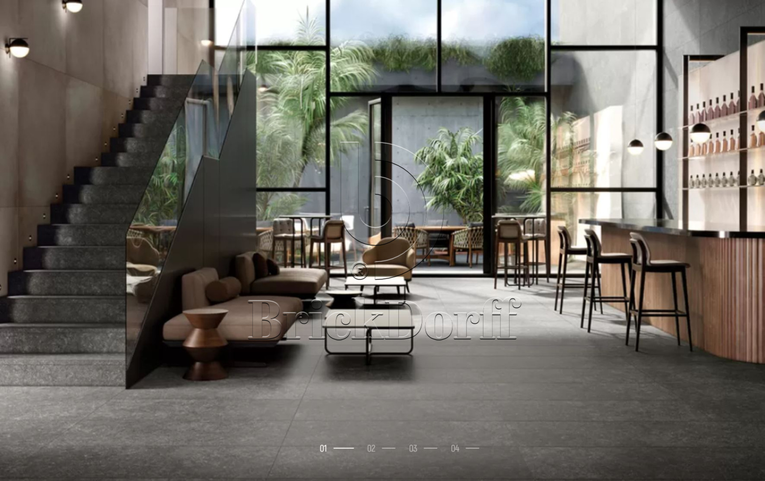 Ardenas ANTRACITA Exagres 330*330*12 мм, клинкерная ступень флорентинер- с капиносом, противоскользящая