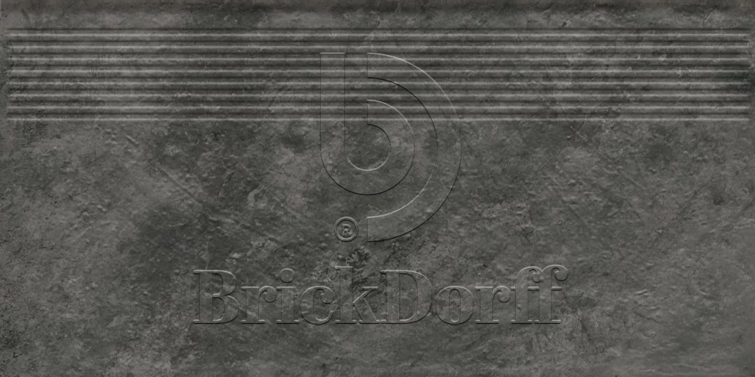 Клинкерная ступень с насечками Ardis Dark 600x300x8,5 мм – для улицы, террасы, крыльца, лестницы, морозостойкая