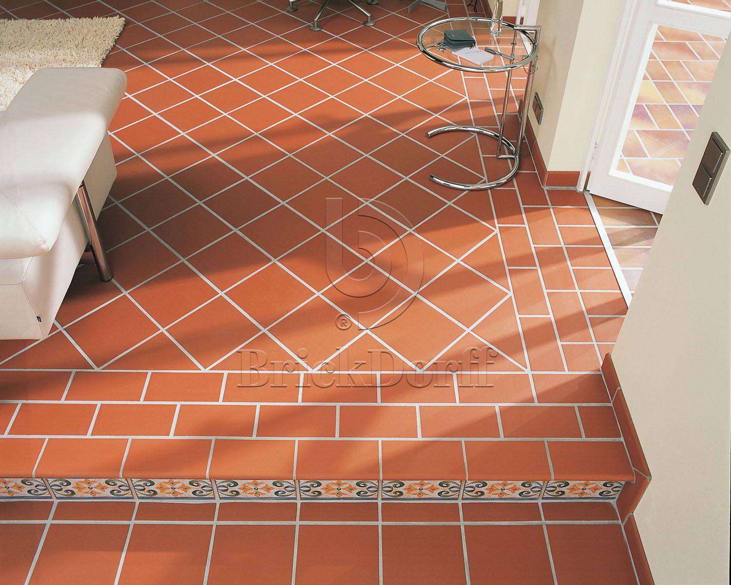 Клинкерная Плитка напольная противоскользящая EURAMIC CLASSIC 361 naturrot 240*240*12 мм