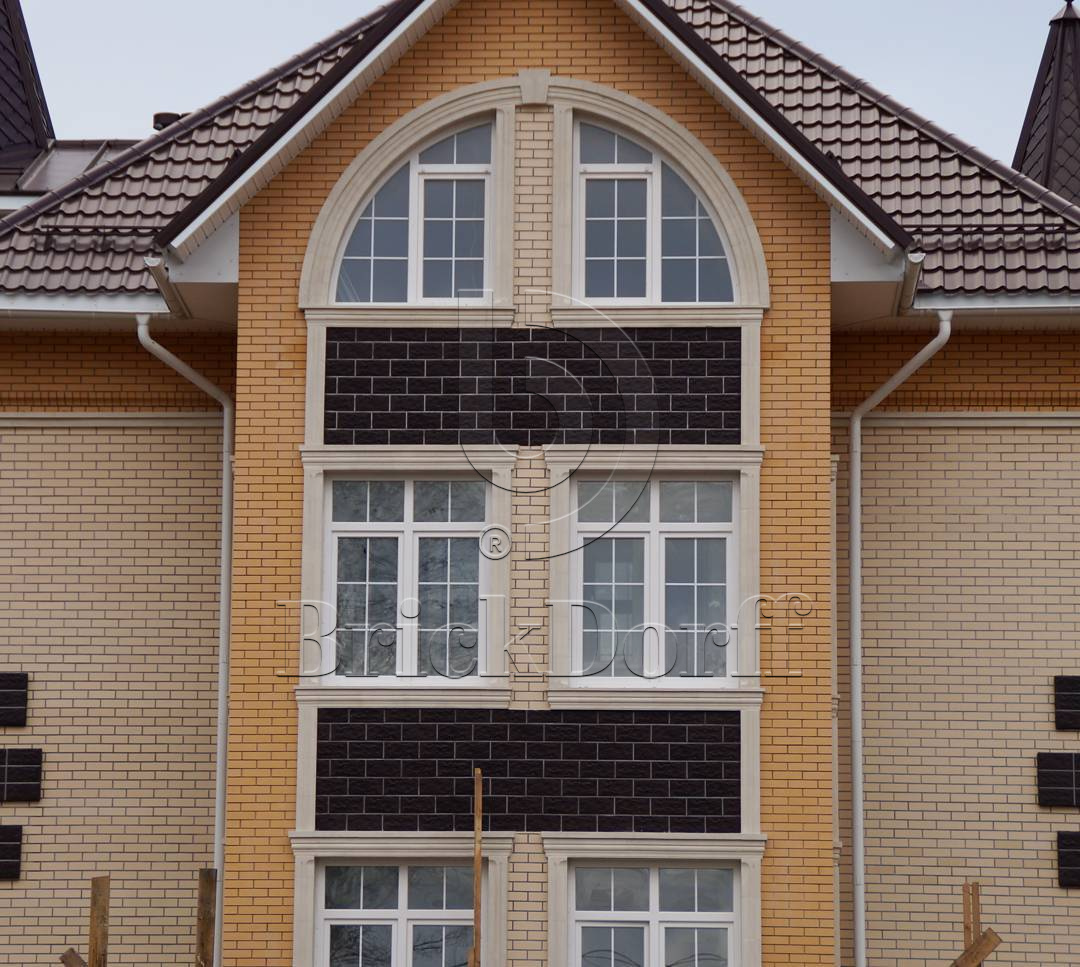 Клинкерная фасадная плитка облицовочная под камень Stroeher (Штроер) Kerabig KS 15 schokobraun рельефная, 302*148*12 мм