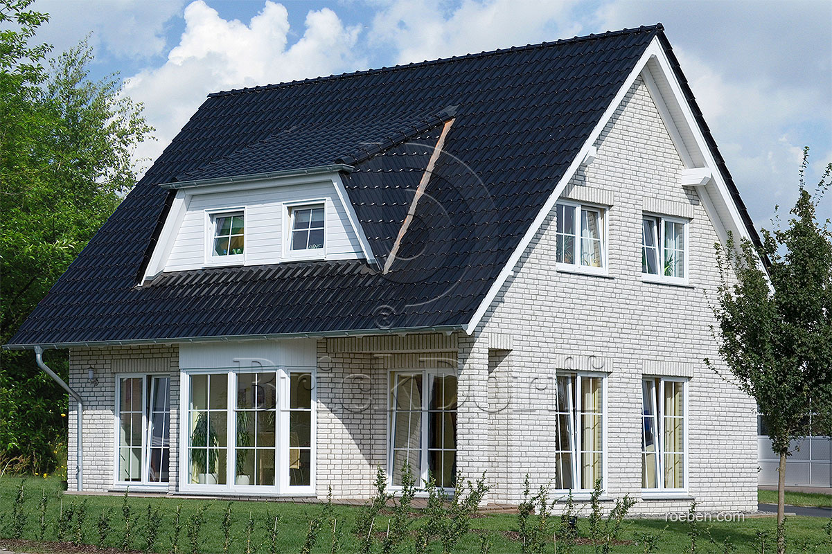 Керамическая черепица рядовая Roben FLANDERNplus черный матовая глазурь