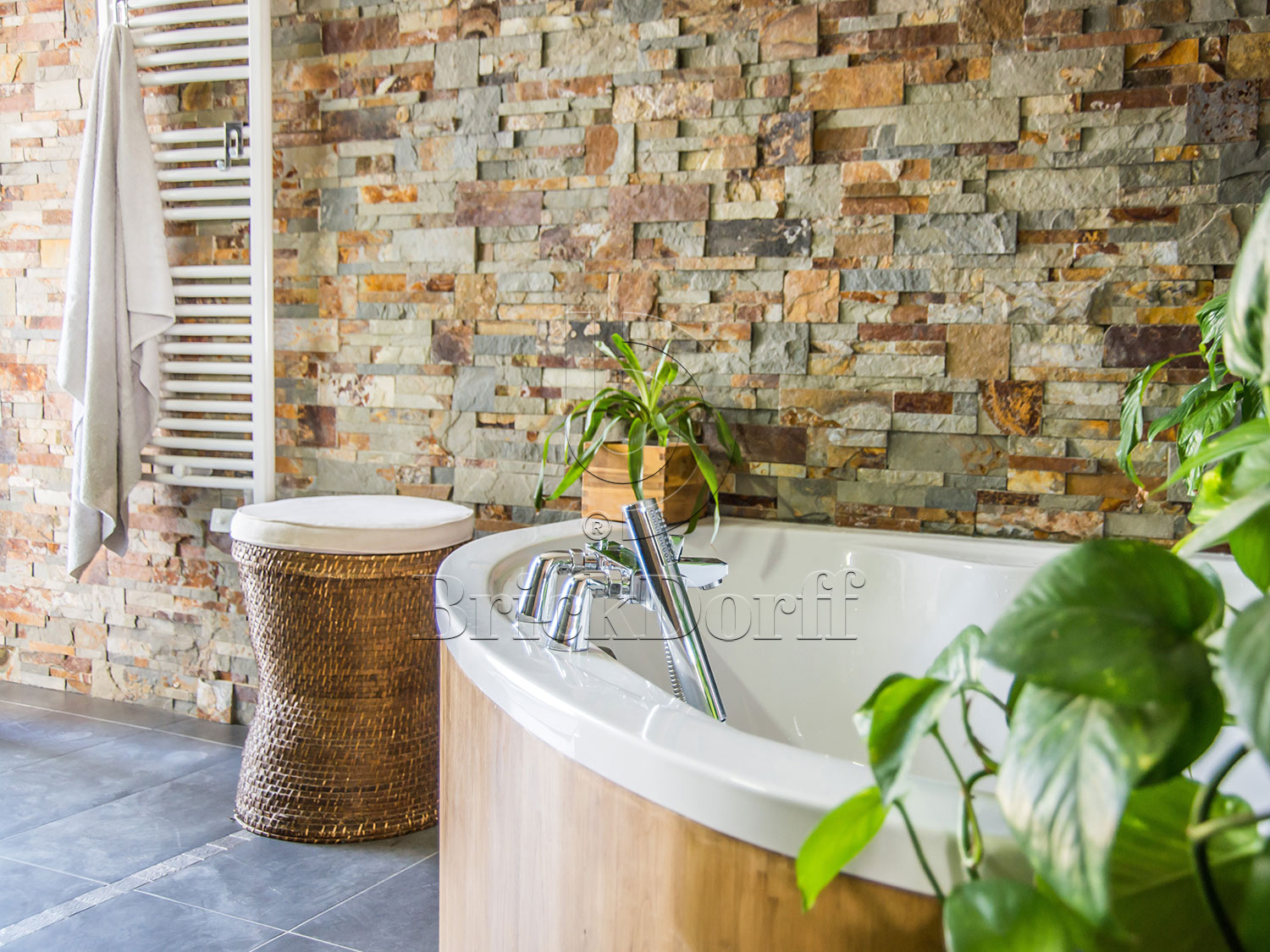 Сланец Цветной 350*180*10\12 мм, натуральный камень для фасада и интерьера BD