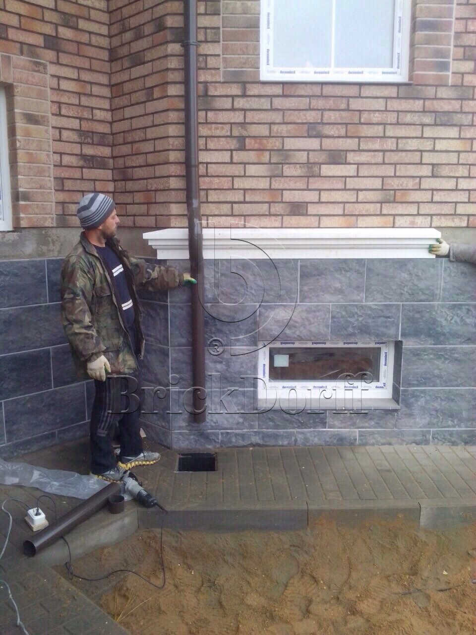 Клинкерная фасадная плитка облицовочная под камень Stroeher (Штроер) Kerabig KS 21 wood, 604*296*12 мм