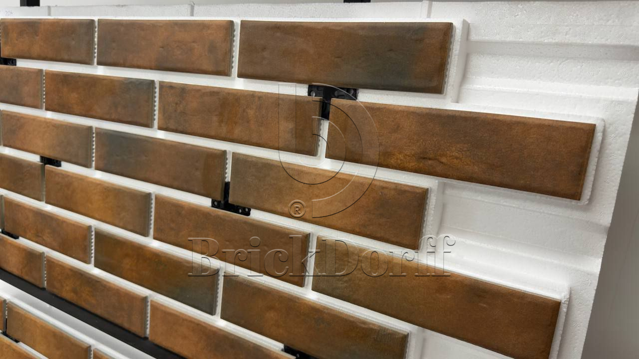 Retro Brick Chili фасадная термопанель из пенополистирола ППС 100 мм с клинкерной плиткой