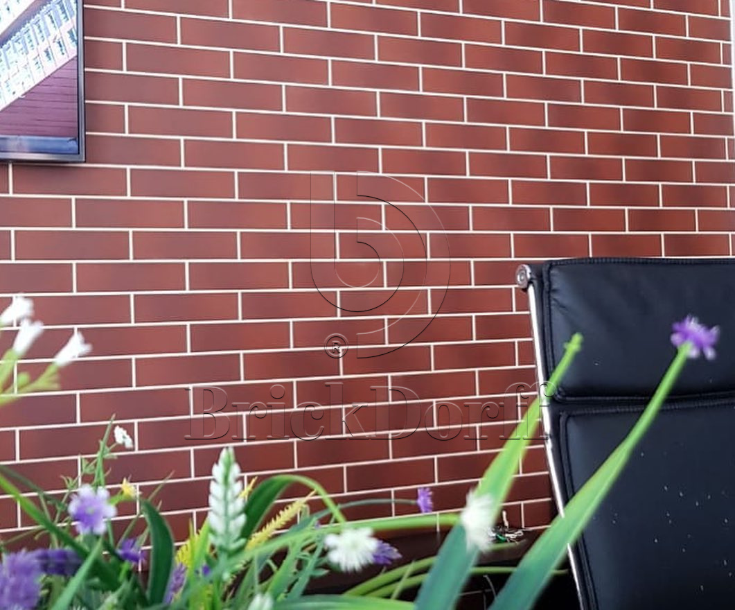 CLOUD ROSA 245X66х7,4 мм Клинкерная фасадная плитка под кирпич облицовочная красно-коричневая