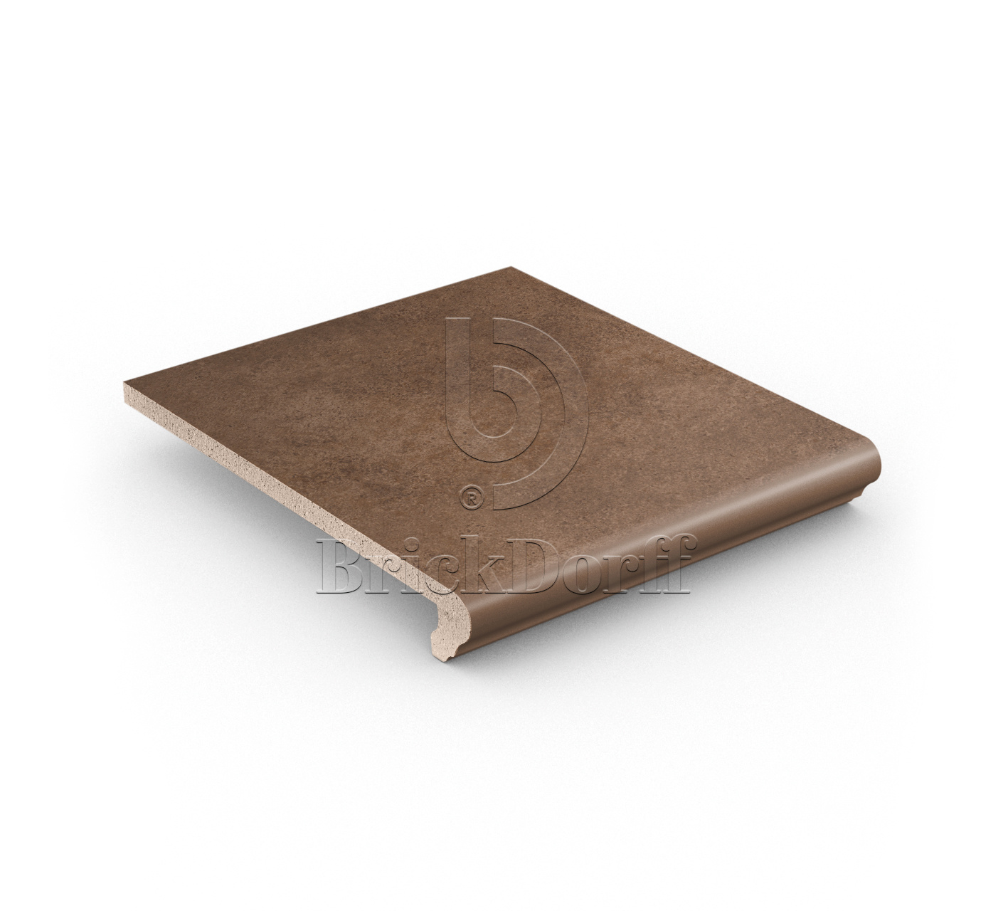 Клинкерная ступень флорентинер противоскользящая плитка Stroeher KERAPLATTE AERA T 712 marone 340*294*12 мм