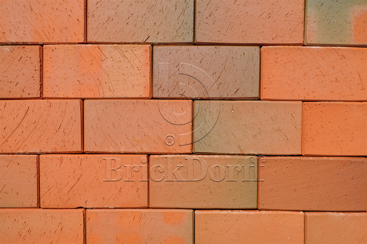 Клинкерная тротуарная плитка - брусчатка Lode RUDITE терракотовый пестрый 200х100х52 мм