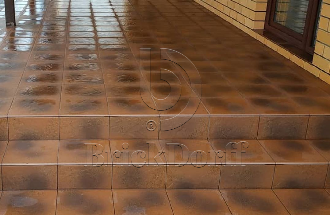 Semir Beige ступень флорентинер противоскользящая с капиносом, медный терракот 330x300x11 мм