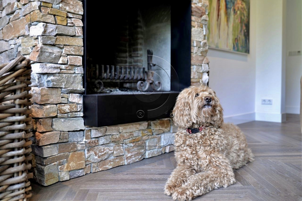 Камень грубый кварцит бежевый 550*200*20\40 мм, натуральный камень для фасада и интерьера BD