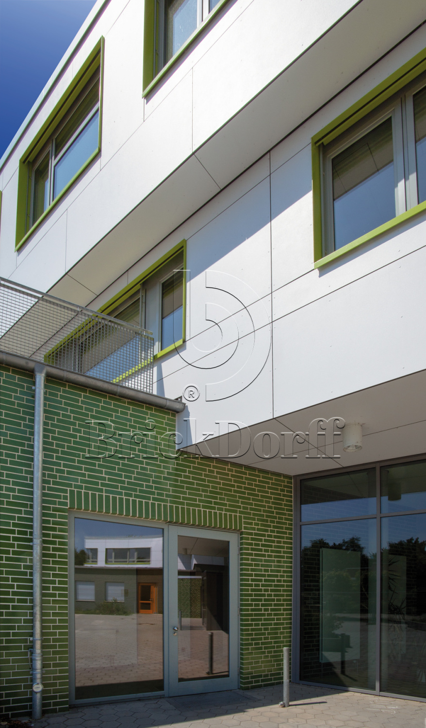 Глазурованная клинкерная фасадная плитка облицовочная под кирпич ABC Gruen 360 зеленая, 240*52*10 мм