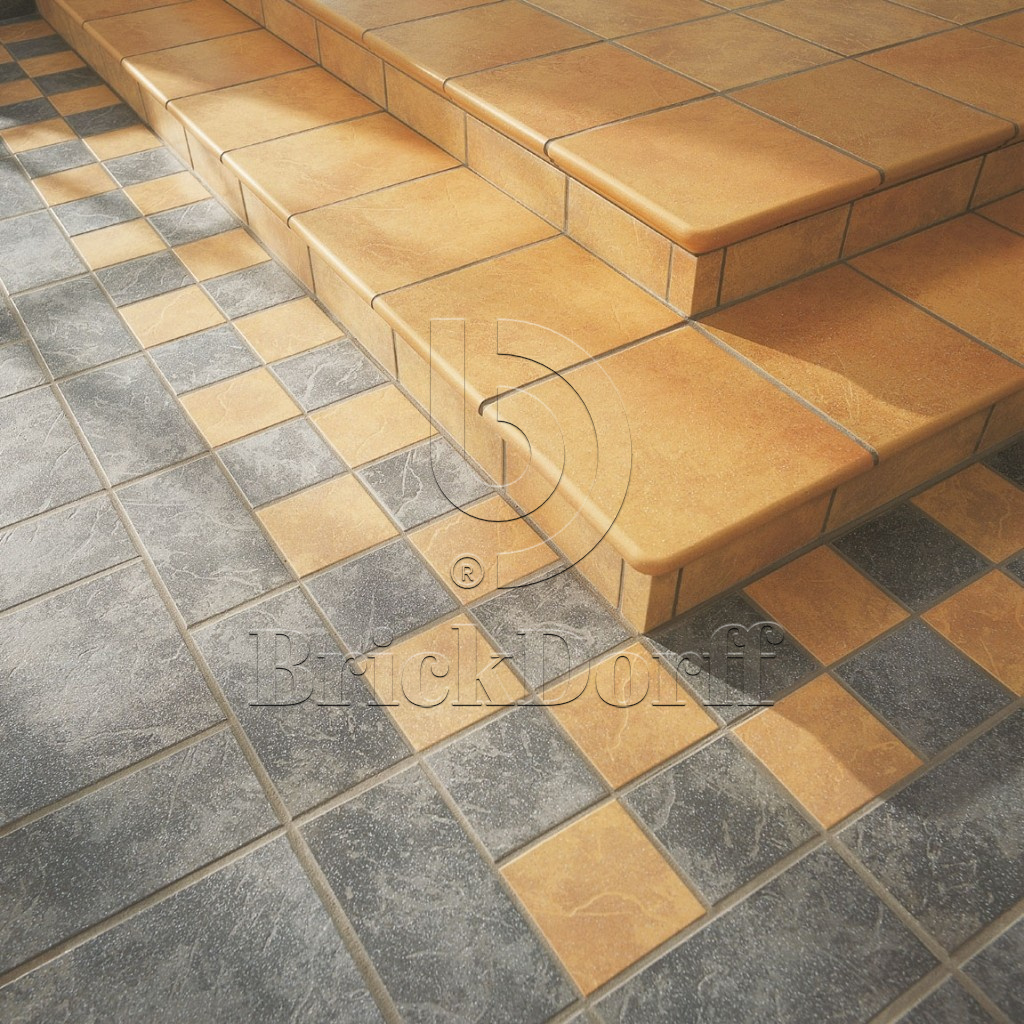 Клинкерная Плитка напольная противоскользящая Stroeher KERAPLATTE ROCCIA 834 giallo 240*240*10 мм