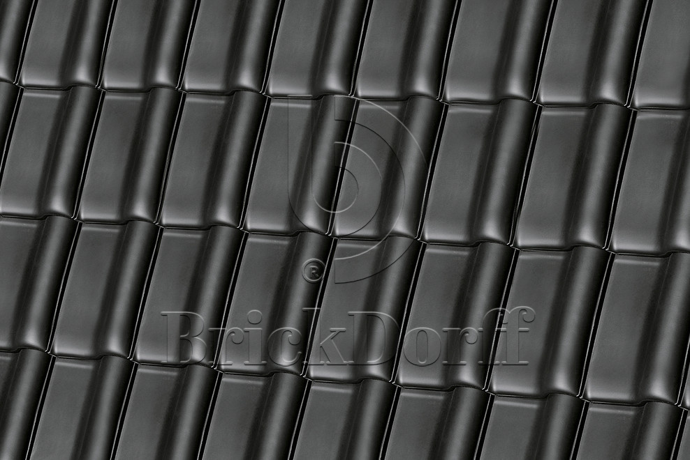 Керамическая черепица рядовая Roben MONZAplus антрацитовый серый ангоб