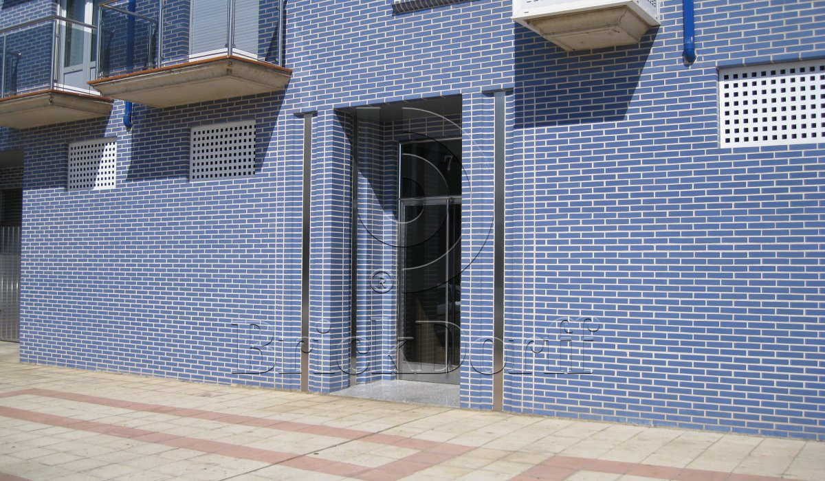 Фасадная Термопанель из Пенополиуретана ППУ 40 мм с Клинкерной Глазурованной плиткой Hellblau 340, 240*71*10 мм