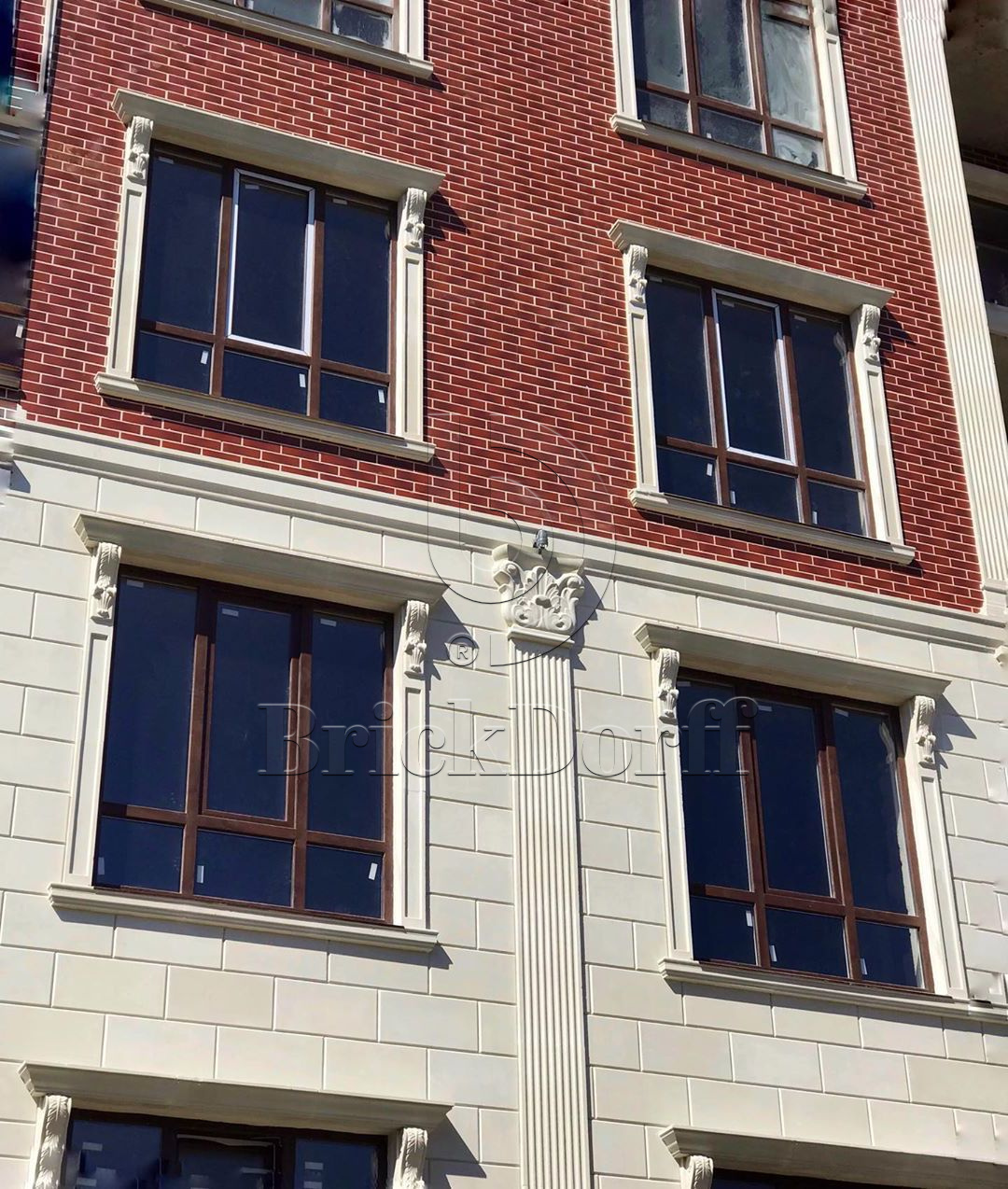 CLOUD ROSA 245X66х7,4 мм Клинкерная фасадная плитка под кирпич облицовочная красно-коричневая