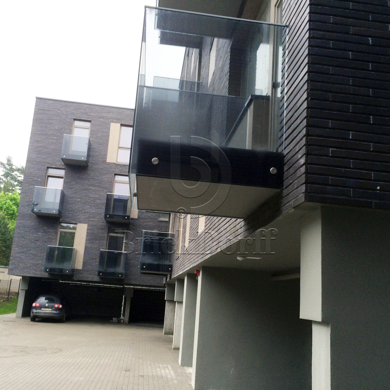 Клинкерная фасадная плитка облицовочная под кирпич Stroeher (Штроер) Glanzstueck Glanzstueck № 1 рельефная, 440*52*14 мм