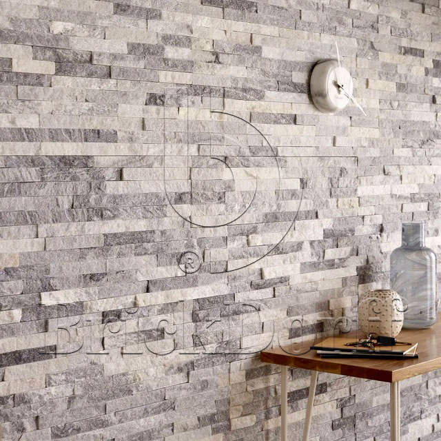 Кварцит бело-серый 1308g 600*150*10-20 мм, натуральный камень для интерьера и фасада BD