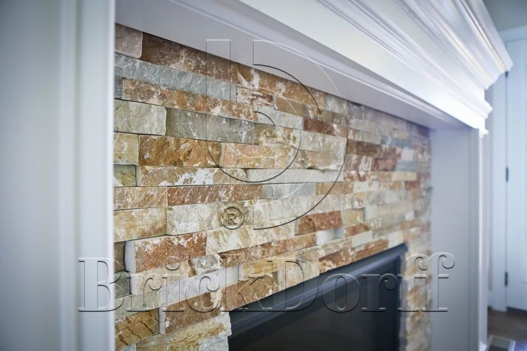 Сланец Бежевый-014 600*150*10-20 мм, натуральный камень для фасада и интерьера BD