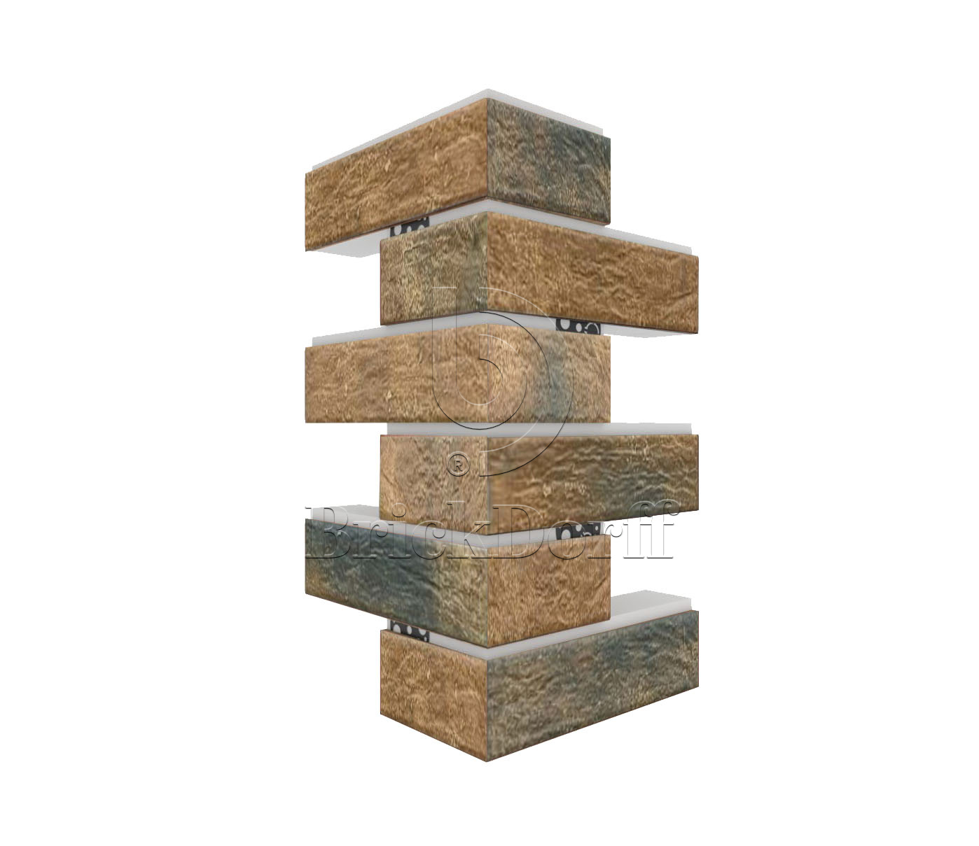 Loft Brick Chili фасадная угловая термопанель из пенополистирола ППС 50 мм, 0,17м2 с клинкерной плиткой